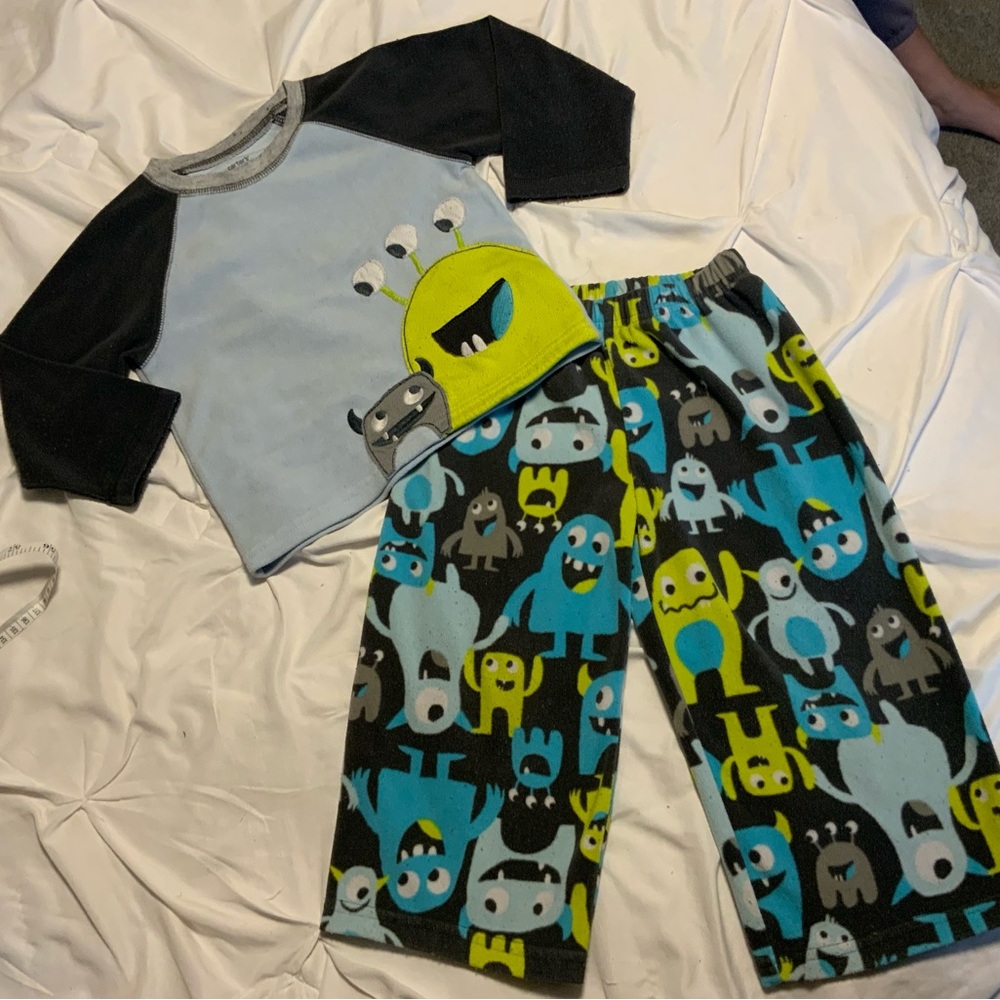 Pick any 5 for $15 Monster Print Kids Pajamas - Blue and Green
